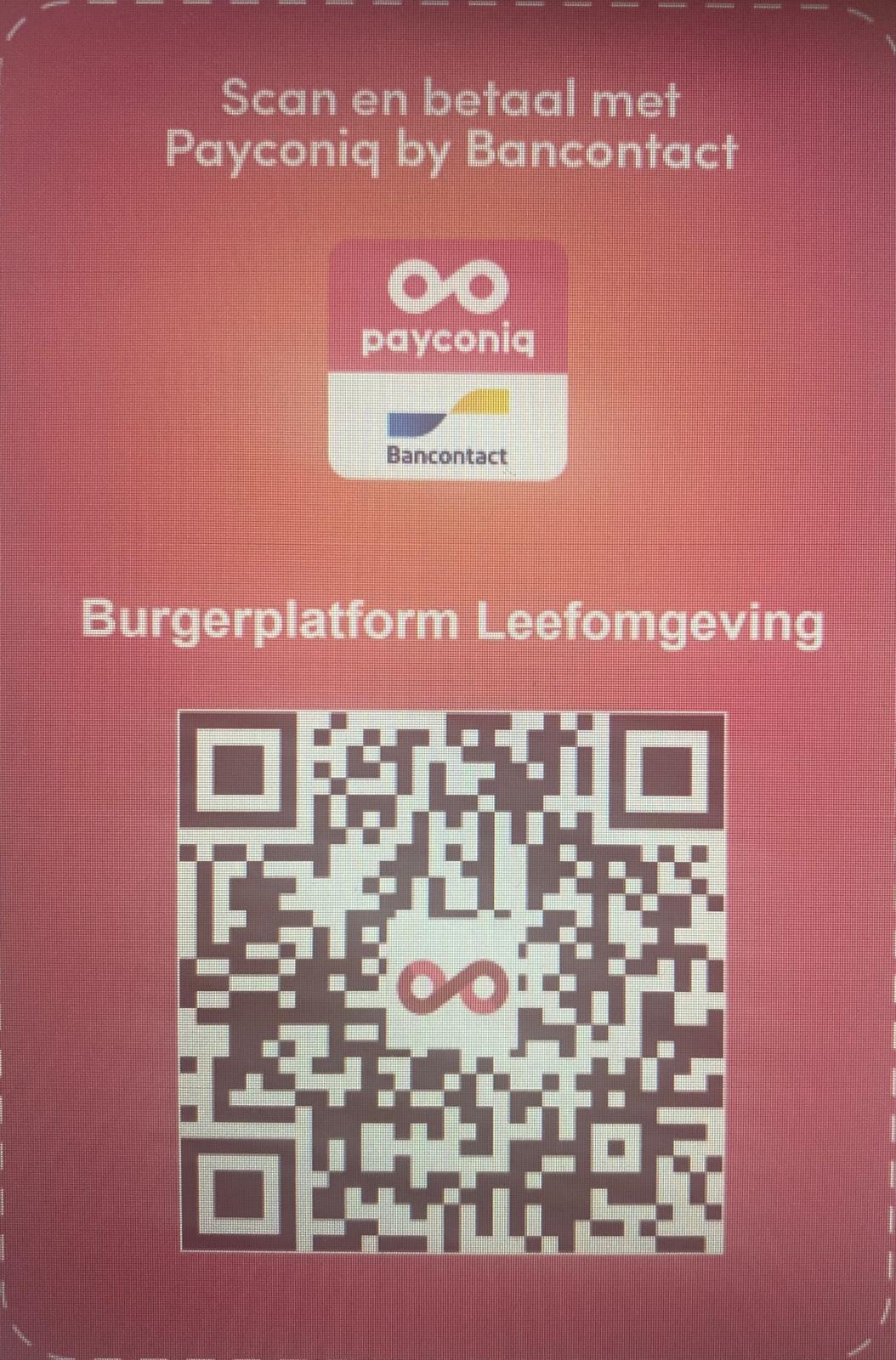 Steunen qr code payconiq burgerplatform foto